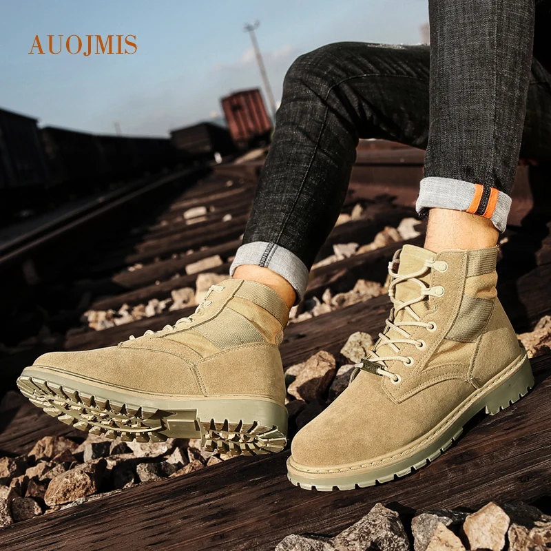 Мужские модные ботинки AUOJMIS Martin Новинка лета и осени 2019 английская универсальная