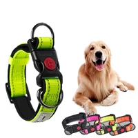 pet dog leash small medium sized dog nylon collar double d buckle adjustment luminous reflective dog collar harness accessories