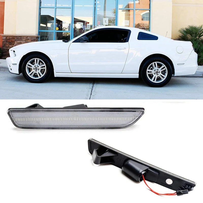 

Car Clear Lens Red LED Rear Side Marker Light Replace Sidemarker Lamps Turn Signal for 2010-14 Ford Mustang Car Styling