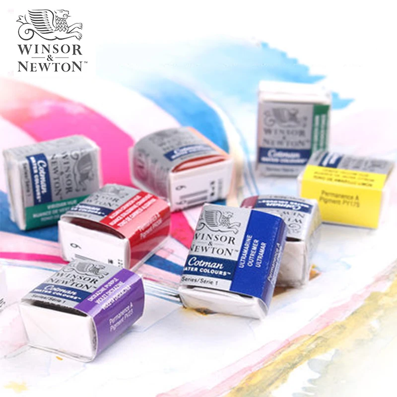 Однотонная Акварельная краска Winsor & Newton Cotman полублочная портативная ручная