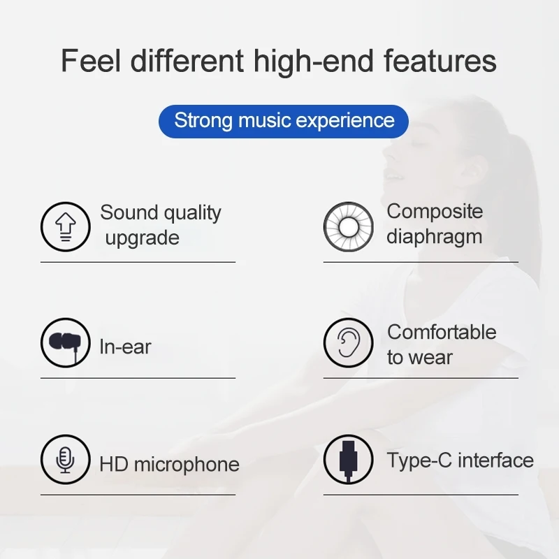 Проводные наушники-вкладыши с интерфейсом Type-C микрофоном | Электроника