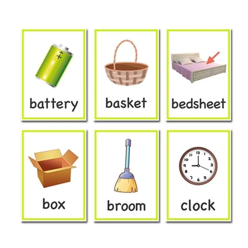 

28Pcs Baby English Learning Cards Daily Necessities Flash Cards For Children Early Educational Toy Memory Game