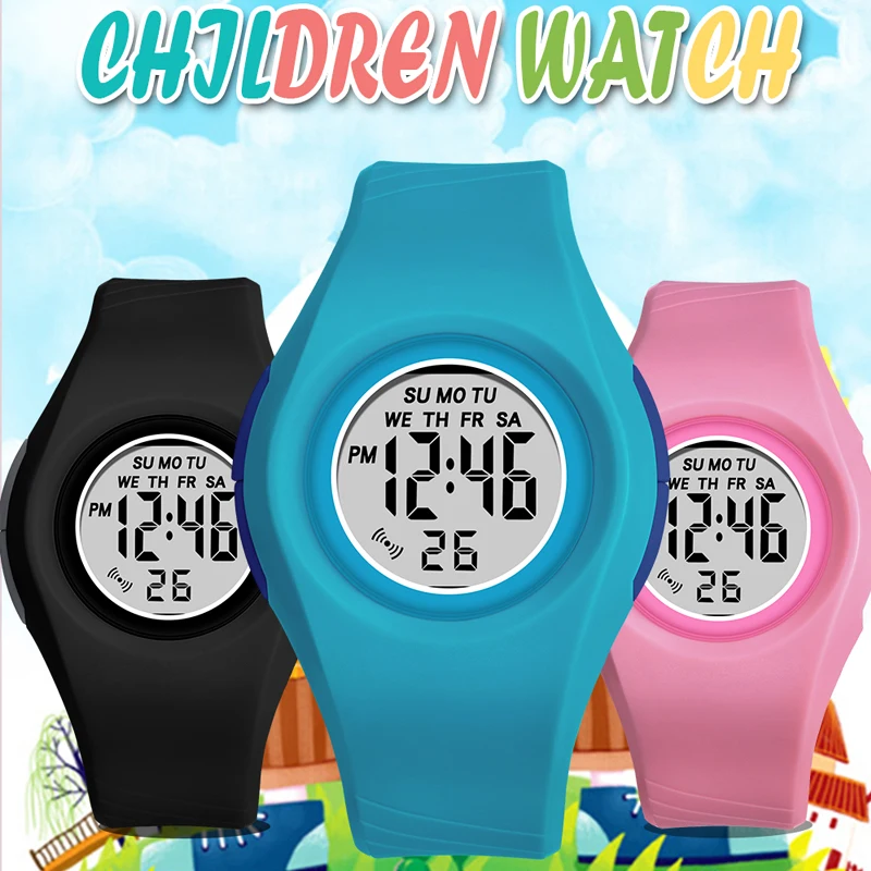 Детские спортивные часы SYNOKE для мальчиков и девочек, светодиодные цифровые часы 5 бар, водонепроницаемые детские наручные часы, детские час...