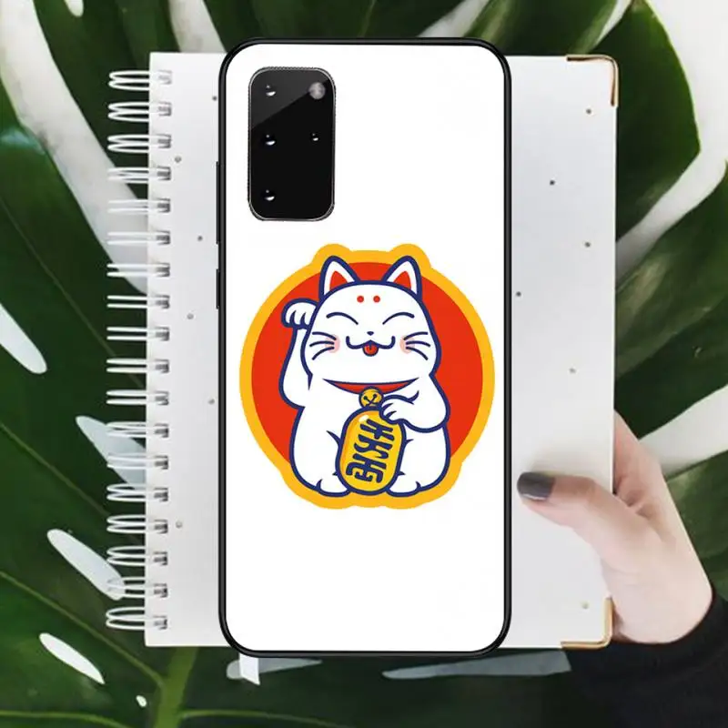 

Cherry Blossom Lucky Cat Phone Case For Samsung galaxy S 7 8 9 10 20 edge A 6 10 20 30 50 51 70 note 10 plus