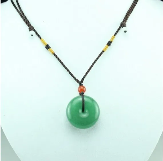 (Hetian) нефрита зеленого безопасной пряжкой кулон ожерелье в китайском стиле ретро