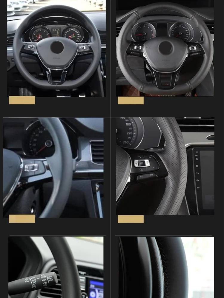 Чехол на руль из микрофибры для Volkswagen VW Golf 7 Mk7 Passat B8 новый Polo Jetta Tiguan Bora D прошитый