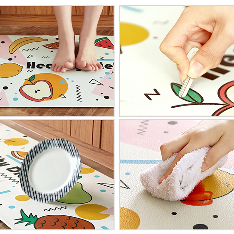Moder кухонный ковер водонепроницаемый маслостойкий ПВХ мультяшный коврик