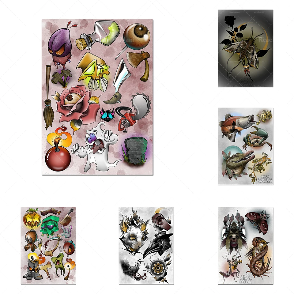 Affiche d'impression de motif tatouage Tradnel