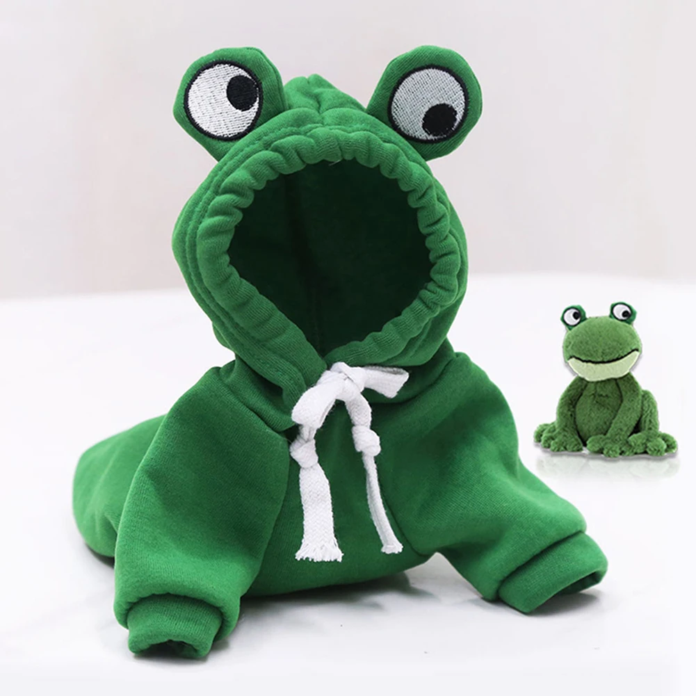 

Cartoon Frog Pet Clothing Autumn Winter Plush Warm Dog Puppy Hoodies Outfit