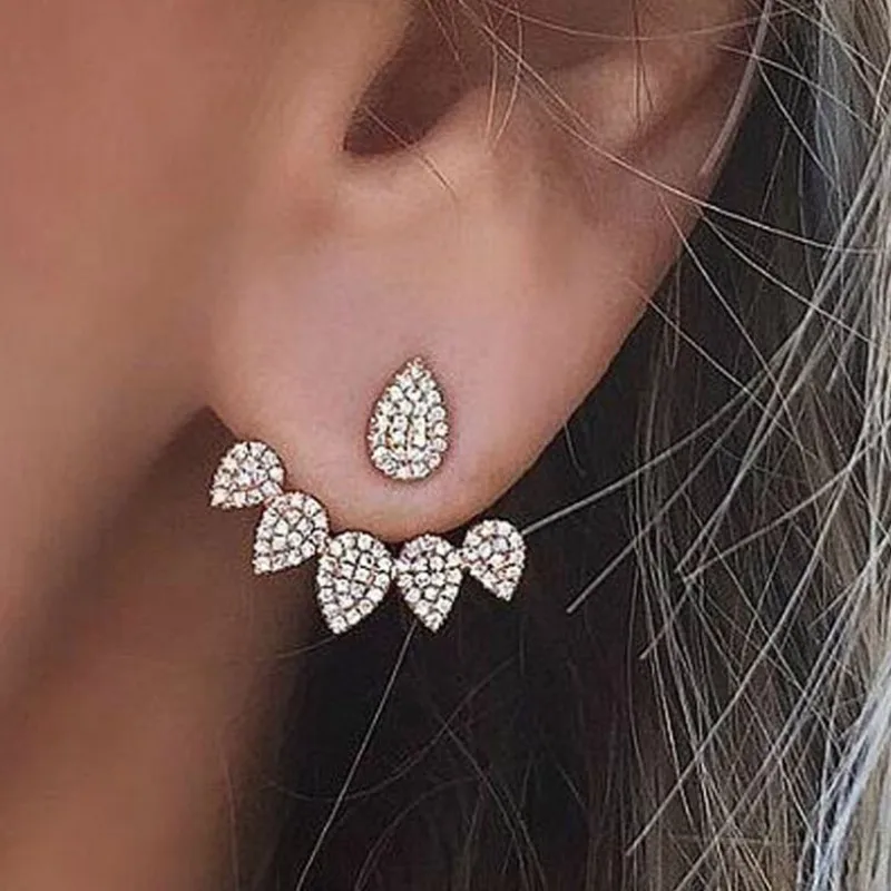 

Full Rhinestone Back Hanging Drop Shape Stud Earrings