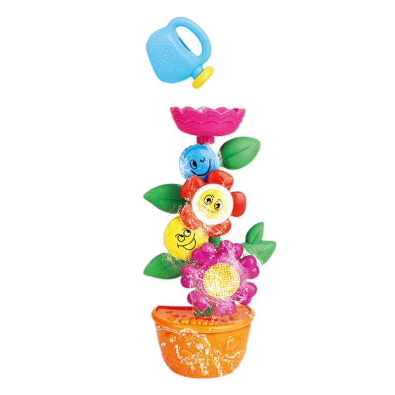 

Multi-colorful Flowers Bath Toys with 1 Mini Sprinkler Strong Suction Cups Toddlers Babies Gifts Ideal Party Favor