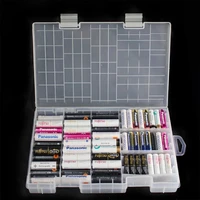 super volume transparent plastic battery storage box for placed 100pcs aaa aa battery holder container coverd finish kit box