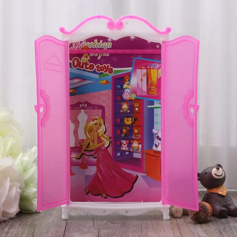 

Princess Furniture Wardrobe 30cm Dolls Toys Doll House Closet Toy Accessories T8ND