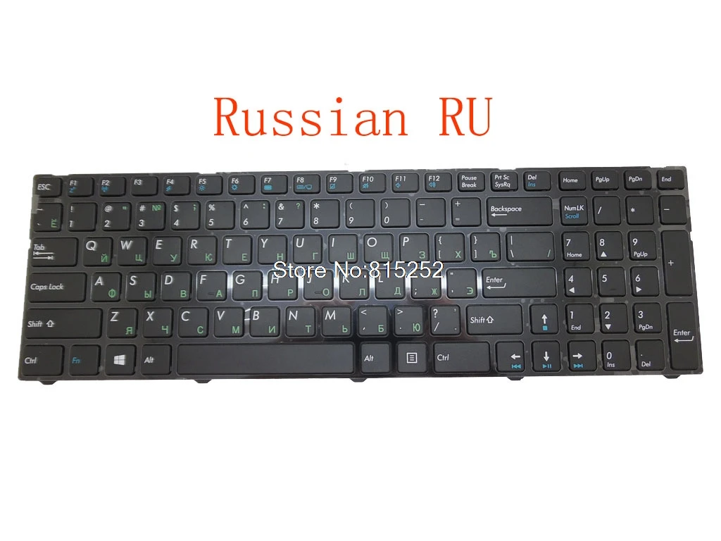 

Laptop Keyboard For Pegatron C15 MP-13A83SU-5281 0KN0-CN2RU12 Russia RU/Turkish TR/United States US New With Shiny black Frame