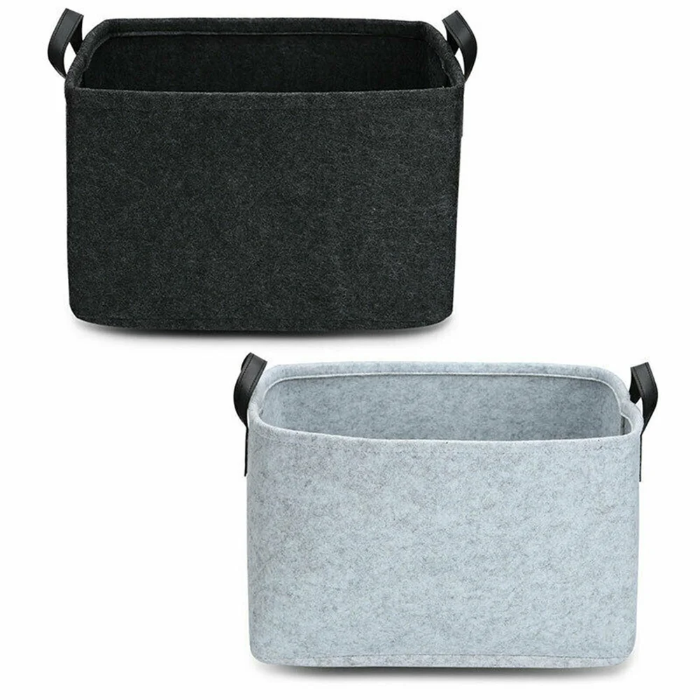 

Felt Storage Basket Living Room Tea Table Black Gray Sundries Storage Basket Cloth Felt Storage Box Bedroom Socks Storage