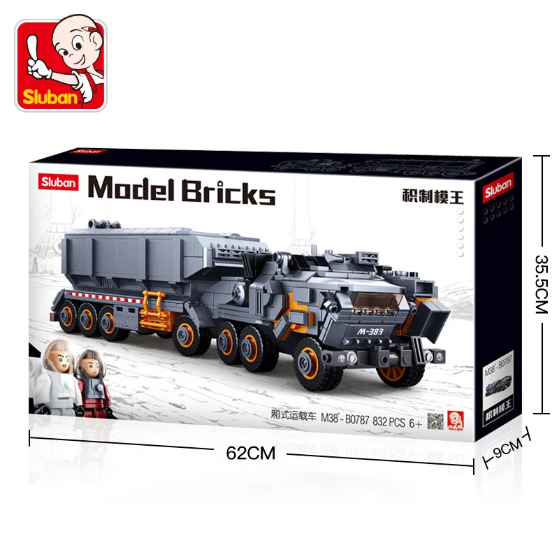 

832Pcs Sluban Military Model Building Block the Wandering Earth Heavy Transport Vehicle Truck Educational Bricks Toy Boy