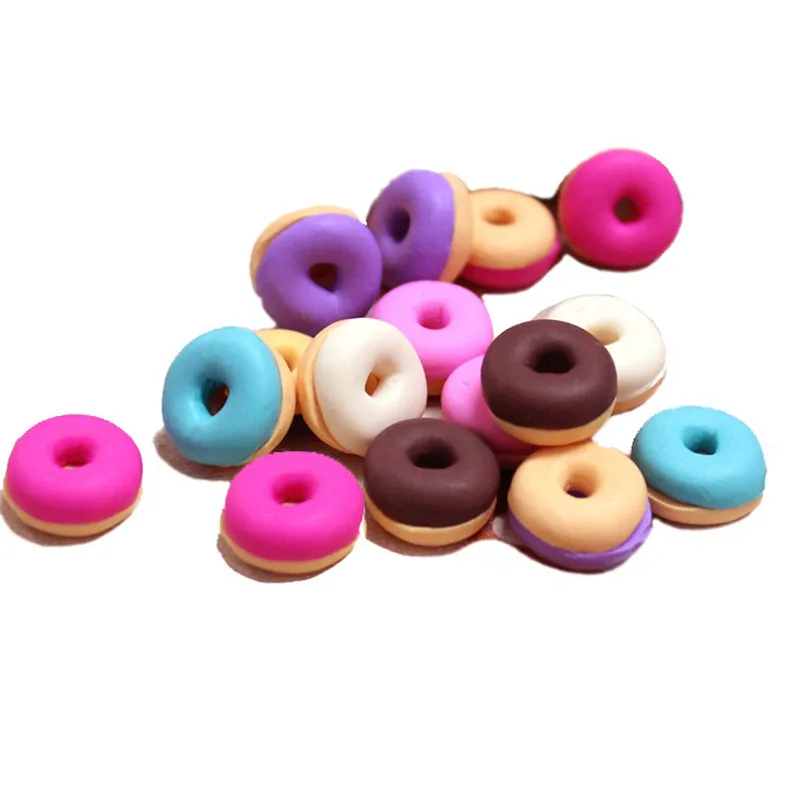 Кавайные красочные кабошоны из смолы в виде пончика фурнитура для украшений