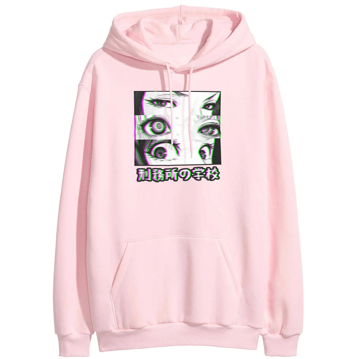 Женский свитшот с капюшоном и принтом грустных глаз из японского аниме|Женские