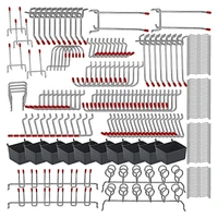 228 pcs pegboard hooks assortment with metal hooks sets pegboard bins peg locks for organizing storage system tools retail