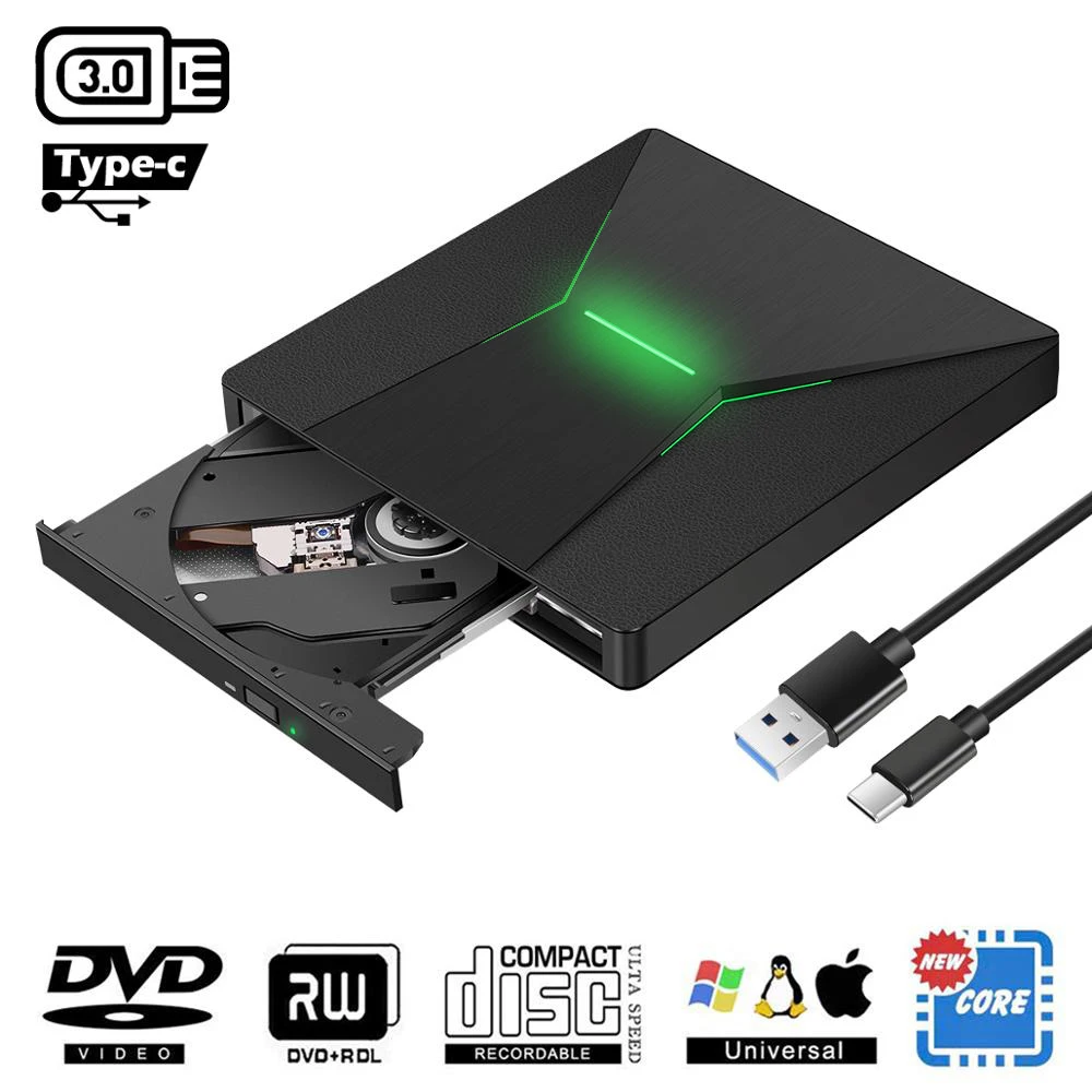 Портативный высокоскоростной dvd проигрыватель KuWfi с Цветной подсветкой горелка