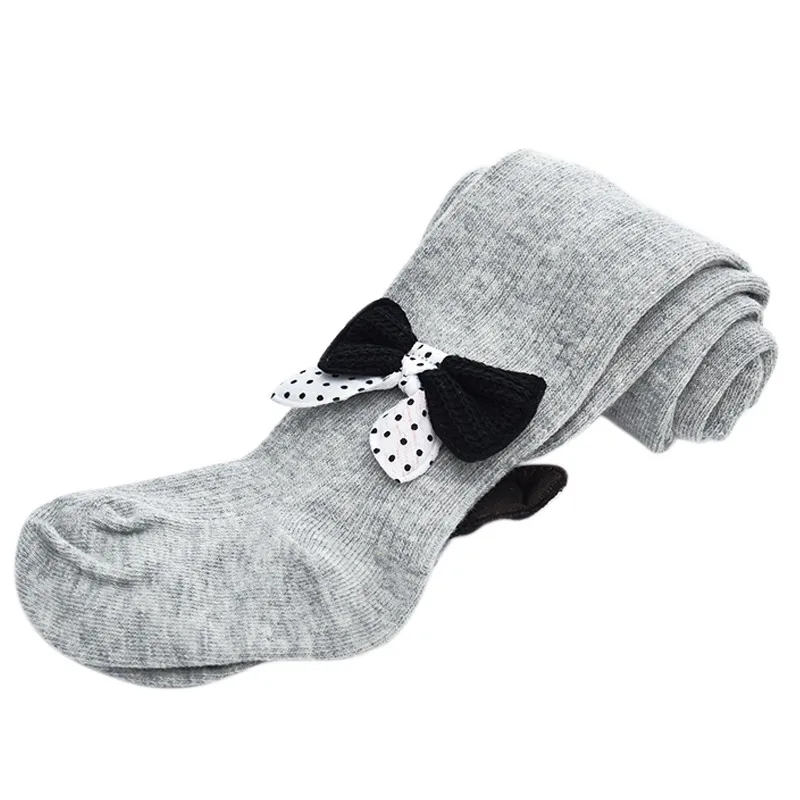 Pantimedias de algod&oacute;n para beb&eacute;s y ni&ntilde;as peque&ntilde;as, mallas de tejido con lazo, 1 par-1