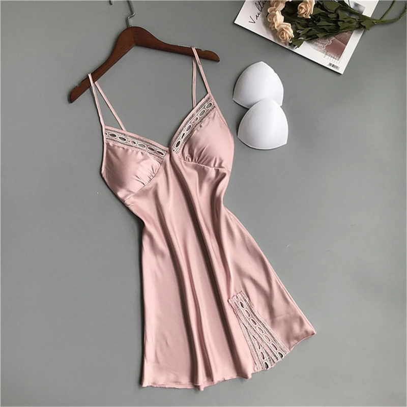 Белая ночная рубашка без бретелек на груди сексуальная маленькая женская летняя