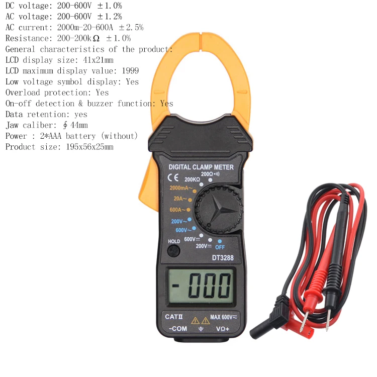 Clamp ammeter Ручной цифровой Ампер клещи измеритель тока токовый зажим клещи Вольтметр Амперметр мультиметр точность измерения тестер - Цвет: Clamp ammeter