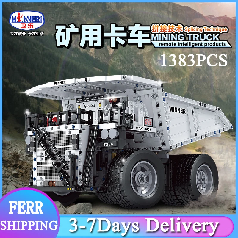 

Winner 7120 MOC City Mining truck Remote control Motor Car Model Building Blocks Bricks DIY Toys for Kids Gift 1383pcs