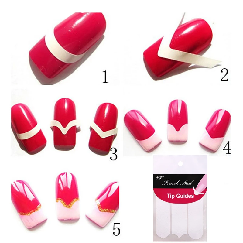 

1sheet Nail Art Sticker Adhesive Tape Decoration Guide Design Tips DIY White Striping Sticker Nail Styling Tool Manicure Tape