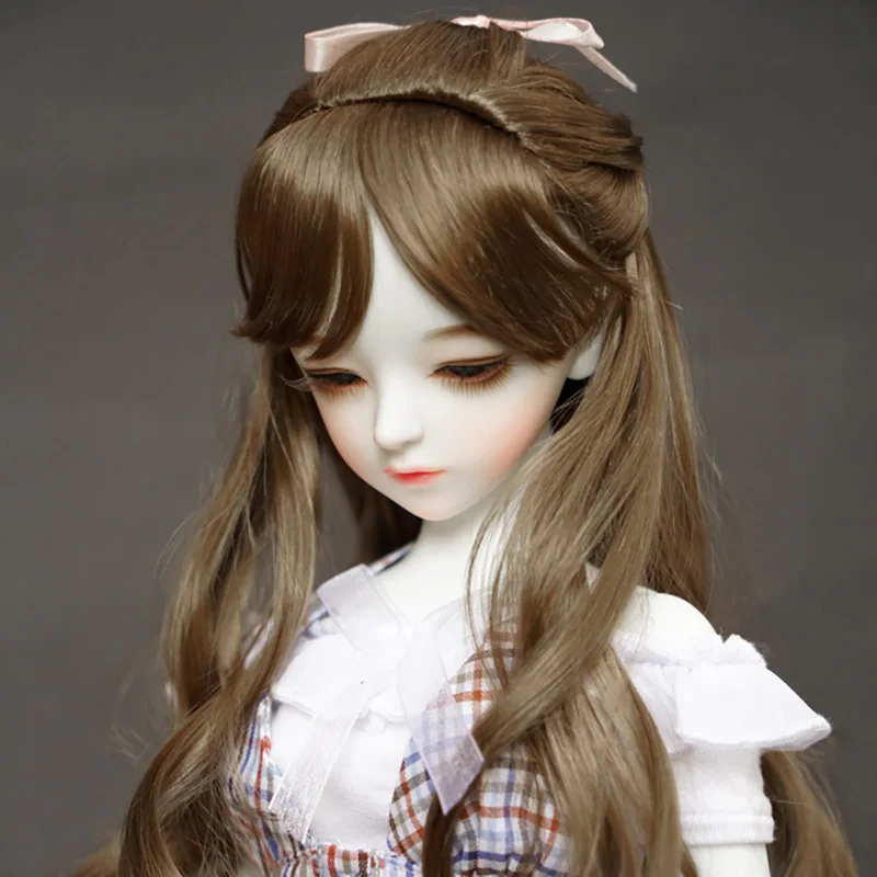 Cateleya Lmitation мохеровые слегка вьющиеся коричневые длинные волосы плетеные формы 1/3