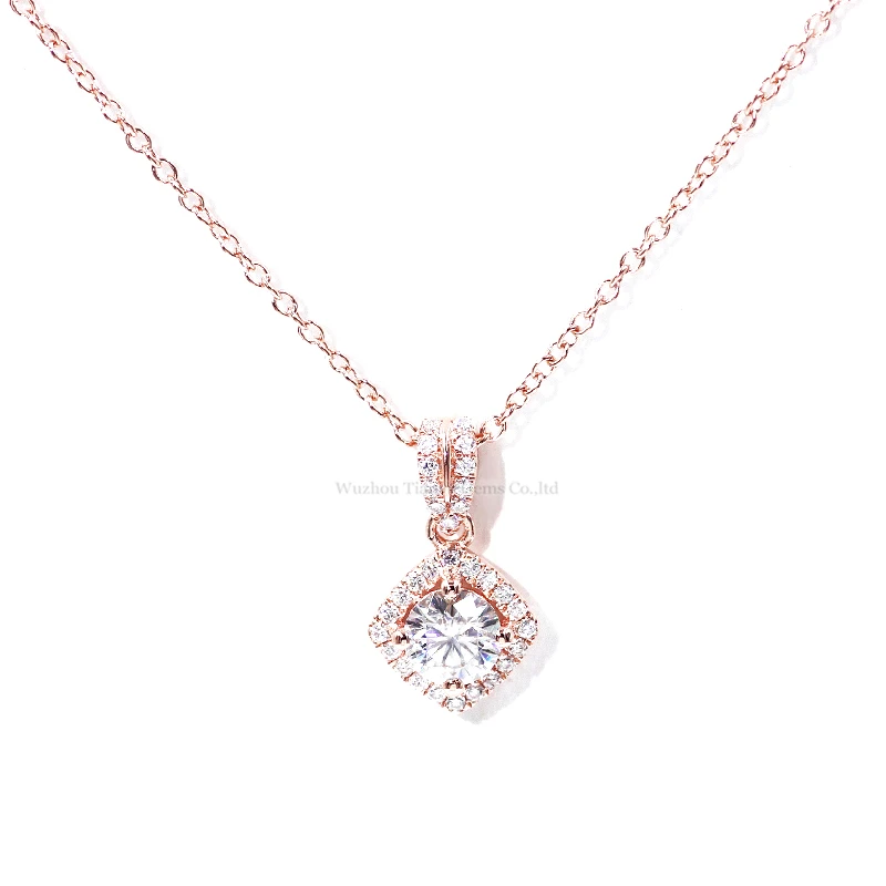 Tianyu драгоценные камни 5 0 мм сердца и стрелы Moissanite позолоченное ожерелье Подвеска