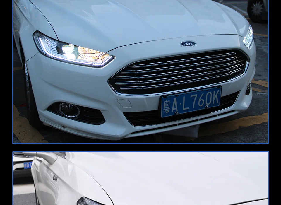 Фары для автомобиля Ford Mondeo Fusion 13-17 DRL дневные ходовые огни Светодиодный Биксеноновая лампа Противотуманные фары, аксессуары для автомобиля