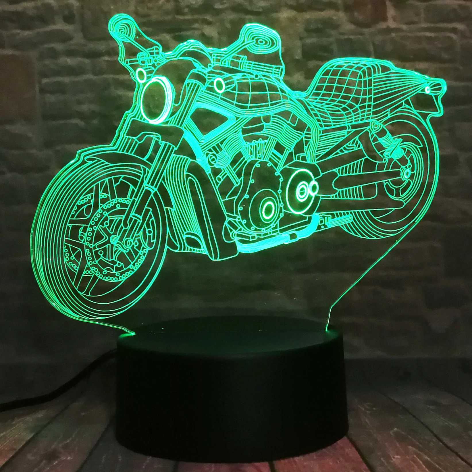 Крутой Рождественский подарок мотоцикл байкер всадник 7 цветов светодиодный