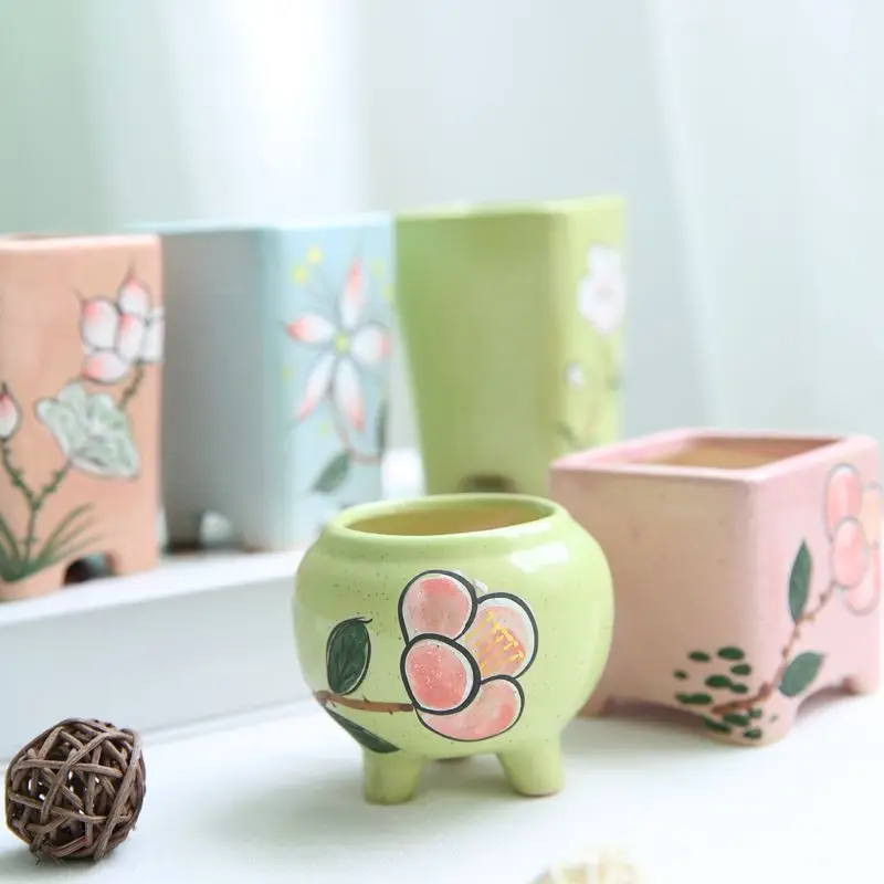 Корейский стиль ручная роспись маленький большой палец мясной горшок керамика