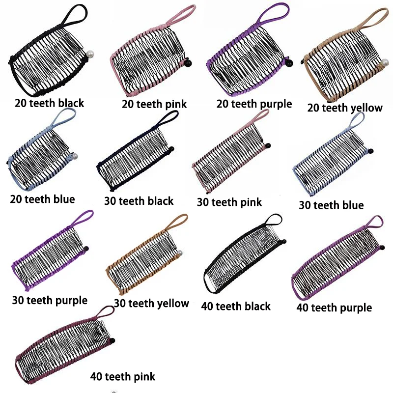 

Vintage Women Magic Banana Clips Easy Lazy Hair Comb Stretchable Hair Band Hair Accessories Hair Grips Comb Multipurpose Gift