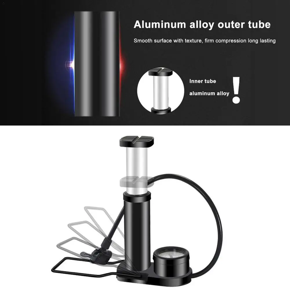 160PSI Portable Mini Bike Pump Foot Bicycle Tire Inflator With Pressure Gauge Air Compressor Accessories | Спорт и развлечения