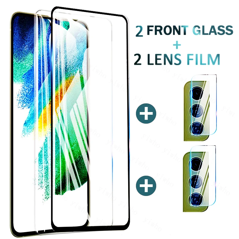 Закаленное стекло 4 в 1 для Samsung Galaxy S21 FE, защита экрана S21FE S 21 для Samsung S 21 21fe Lite SM-G990B 6,41 дюйма, камера