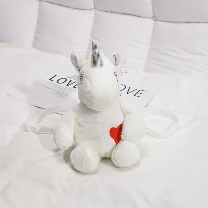 Girl Cute Backpack Personality Doll Student Messenger Bag Cartoon Doll Unicorn Plush Bag