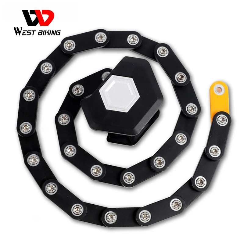 WEST BIKING замок для велосипеда противоугонные складные цепи замки с ключом из