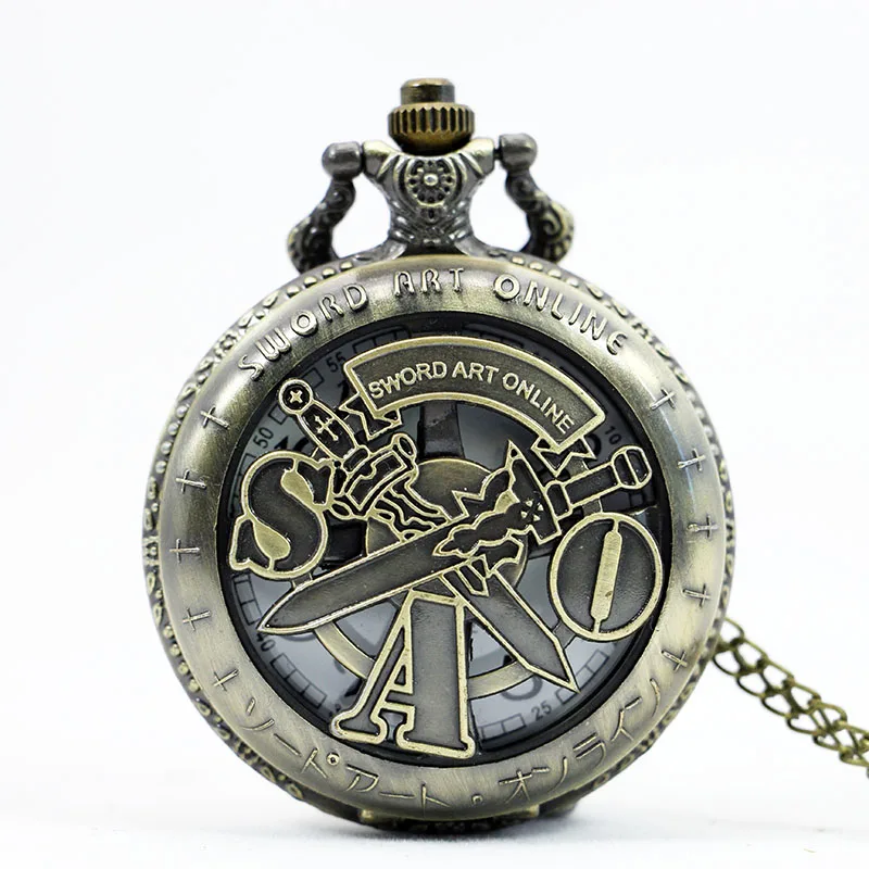 Карманные часы из античной бронзы японский анимационный тематический брелок с