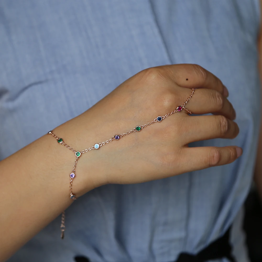 Браслет с кольцом-подвеской Женский романтичное Ювелирное Украшение со