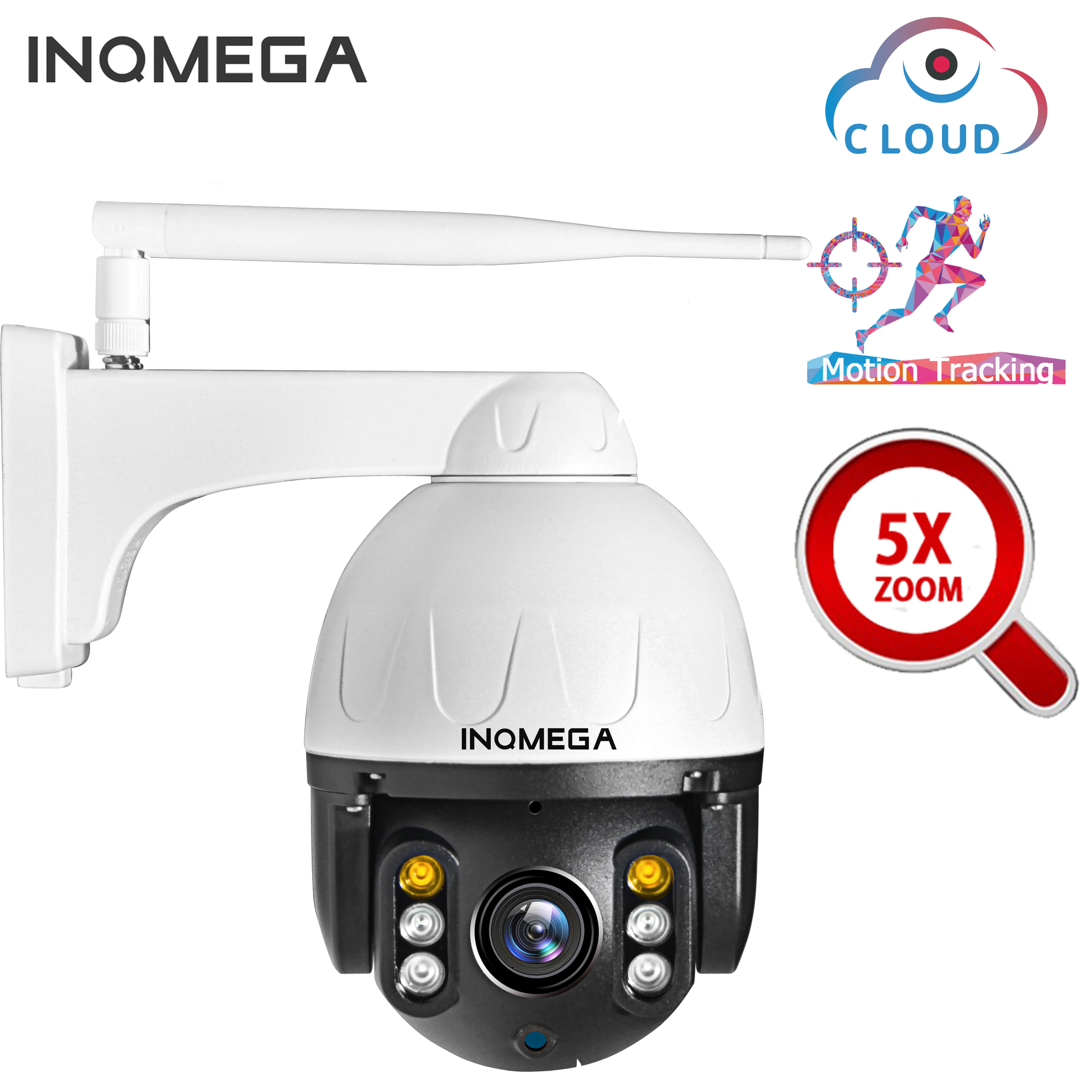 INQMEGA Cloud 1080P камера с функцией автоматического слежения 5X оптический зум наружная