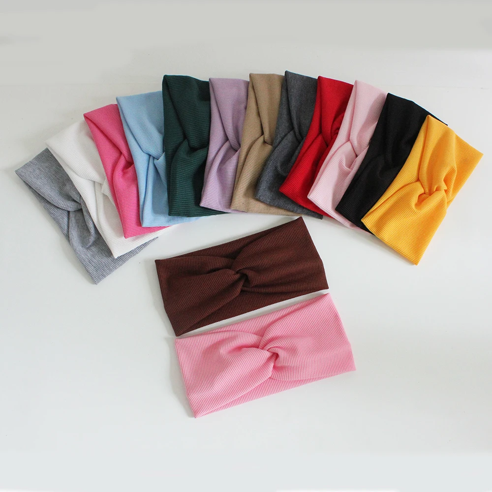 

Women Headband Solid Color Twist Wide Turban Twisted Knotted Headwrap Girls Hairband Hair Baby Accessories Scrunchies