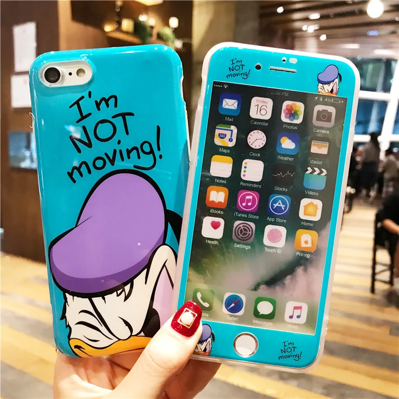 Mouse Women Phone Case + Glass for IPhone X XS Max 8 7 6 6S Plus 10 Cartoon Carcasa Funda Capa Cover 7plus 8plus Accessories |