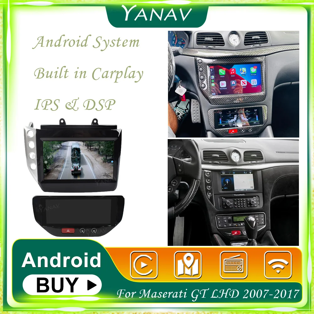 

Магнитола для Maserati GT гранумо 2007-2017, с левым рулем, мультимедийный плеер, GPS-навигация, головное устройство Carplay