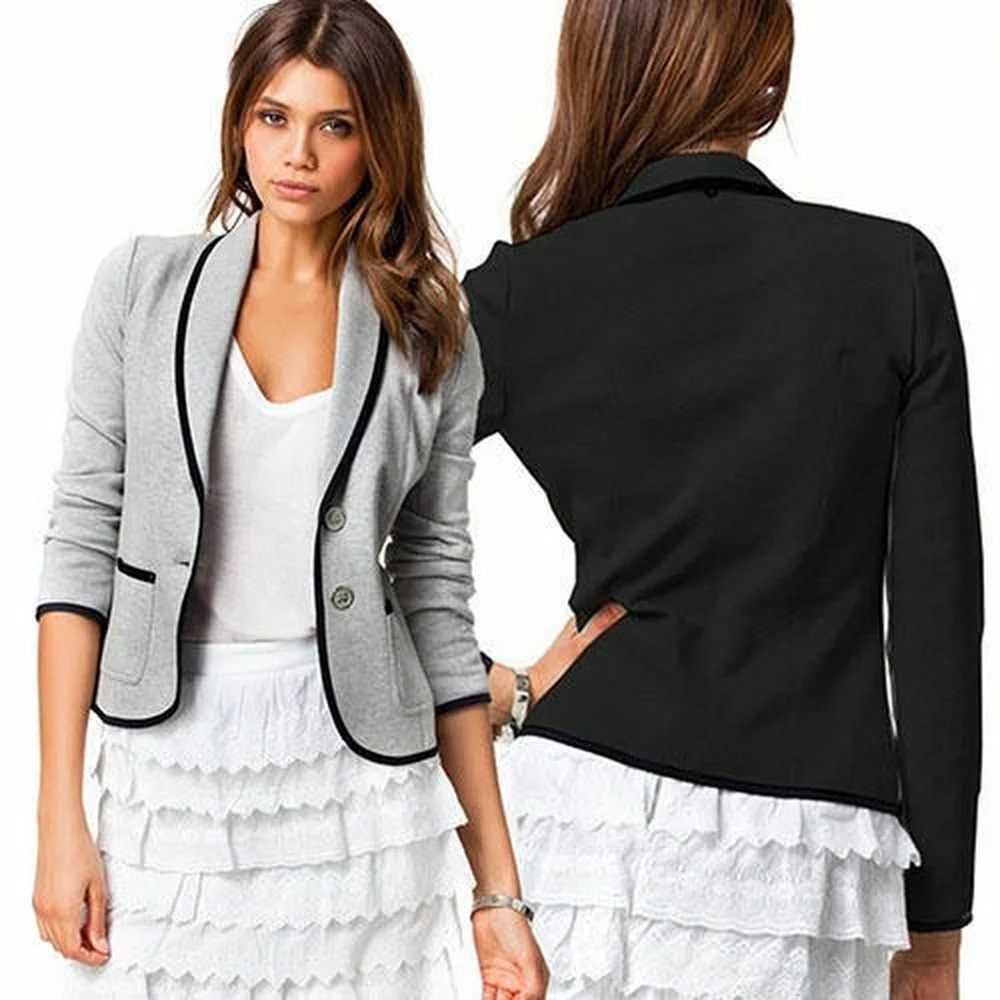 

Womens OL Business Short Jacket Ladies Outwear Coat Slim Fit Casual Blazer Tops