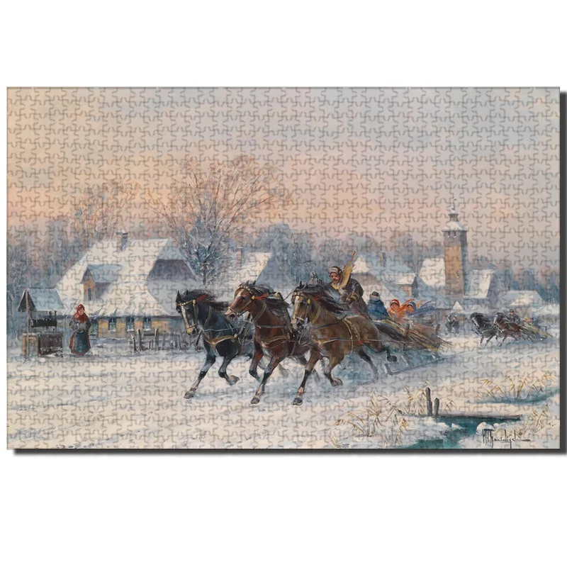 

European and American Oil Painting Puzzles Landscape Wooden Puzzles 1000 Pieces 30-Inch Graphic Customization Toys Birthday