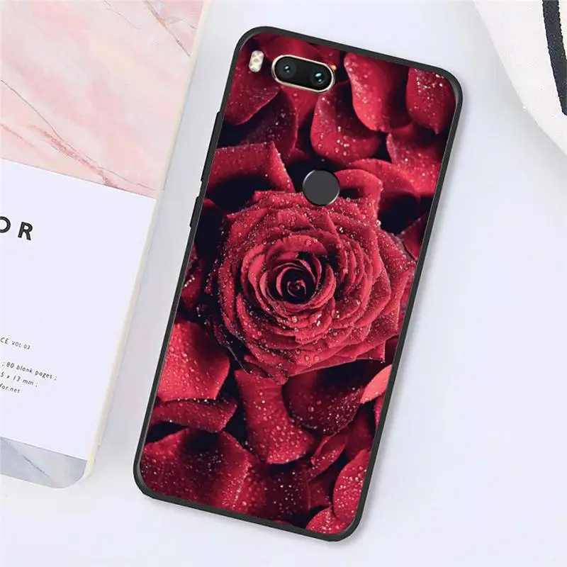 

Red rose flower pattern Phone Case For Xiaomi Redmi note 7 8 9 t max3 s 10 pro lite