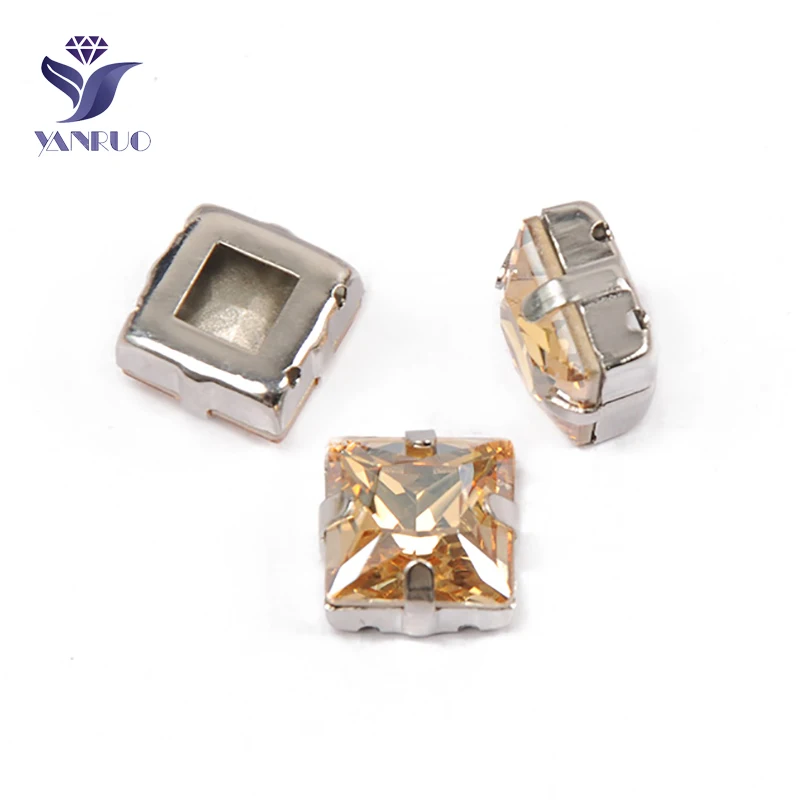 Yanruo 4447 все размеры золотые тени принцесса квадратный удлиненный Кристалл страз
