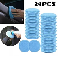 24pcsset sponges 5 inch car applicator cleaning polish pad foam sponge automotive microfiber waxing washing tools